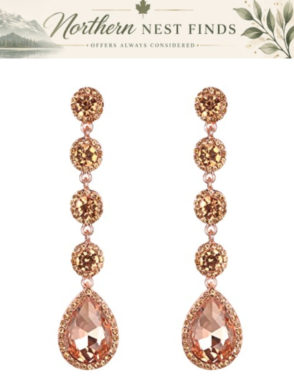 Rhinestone Crystal Teardrop Chandelier Dangle Drop Earrings Wedding Bridal